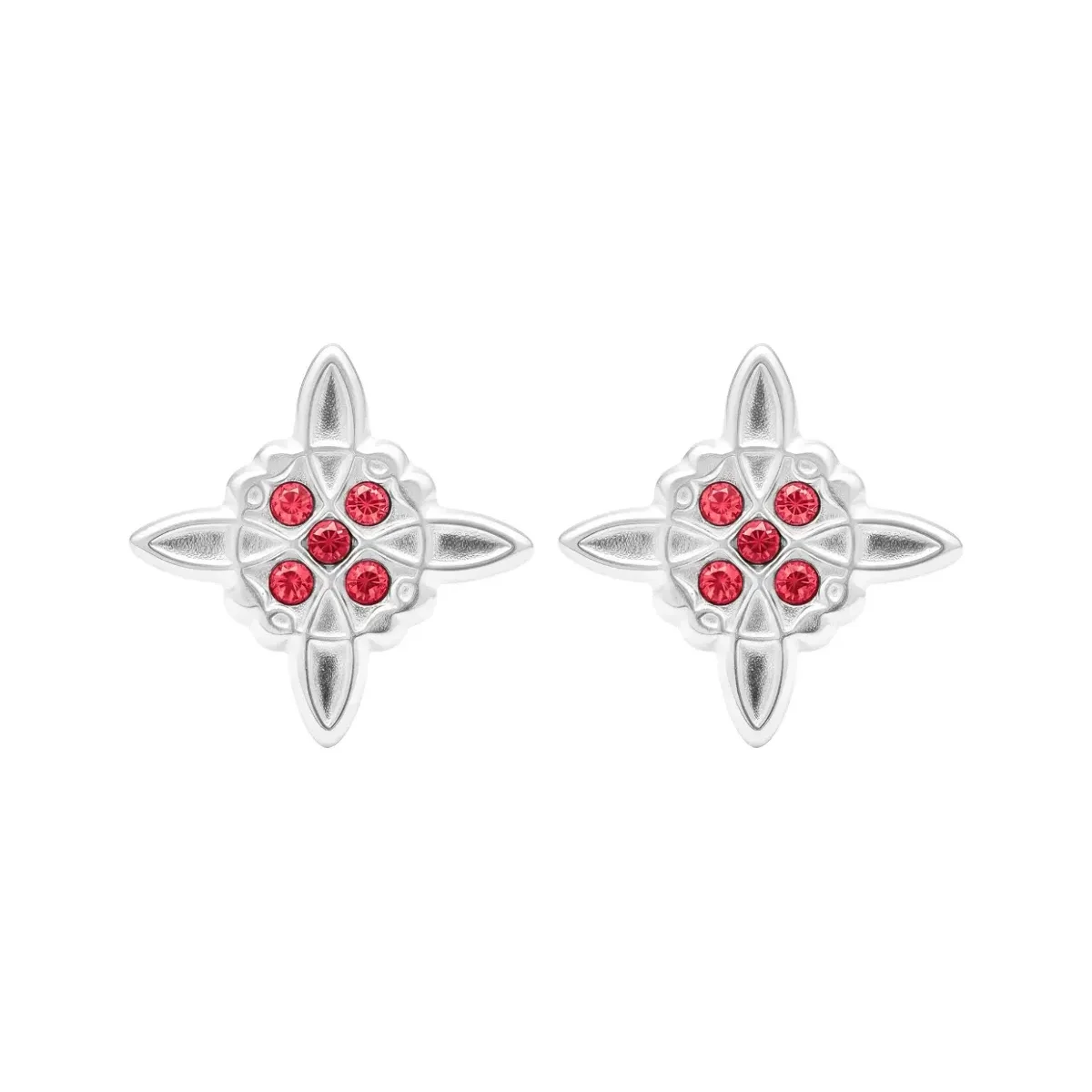 Aretes Broquel Plata 925 Nudo de Bruja con Zirconia Unisex - Imagen 2