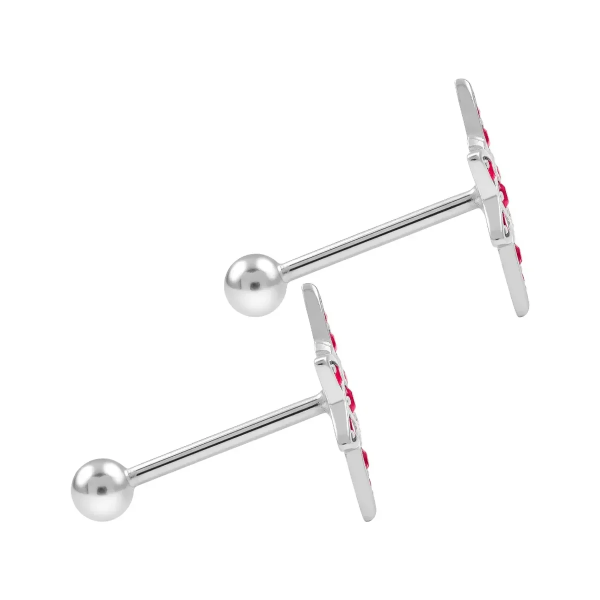 Aretes Broquel Plata 925 Nudo de Bruja con Zirconia Unisex - Imagen 3