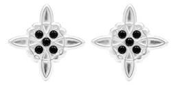 Aretes Broquel Plata 925 Nudo de Bruja con Zirconia - Imagen 2