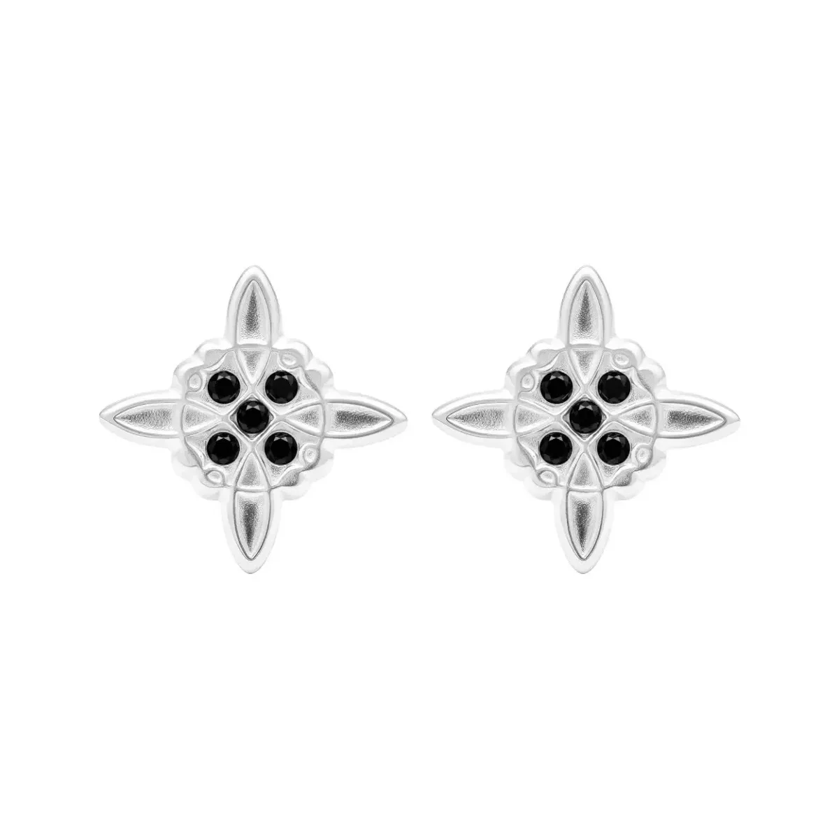 Aretes Broquel Plata 925 Nudo de Bruja con Zirconia - Imagen 2