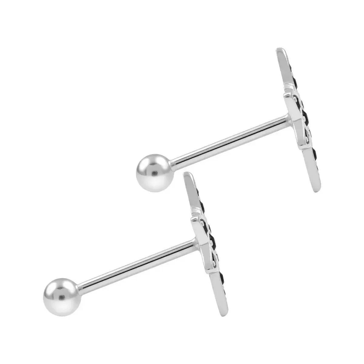 Aretes Broquel Plata 925 Nudo de Bruja con Zirconia - Imagen 3
