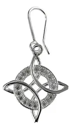 Aretes Gancho Plata 925 Nudo de Bruja con Zirconias Blancas - Imagen 2