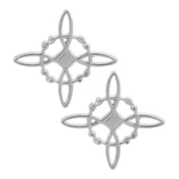Aretes Broquel Plata .925 Nudo de Bruja Diseño de Protección - Imagen 4