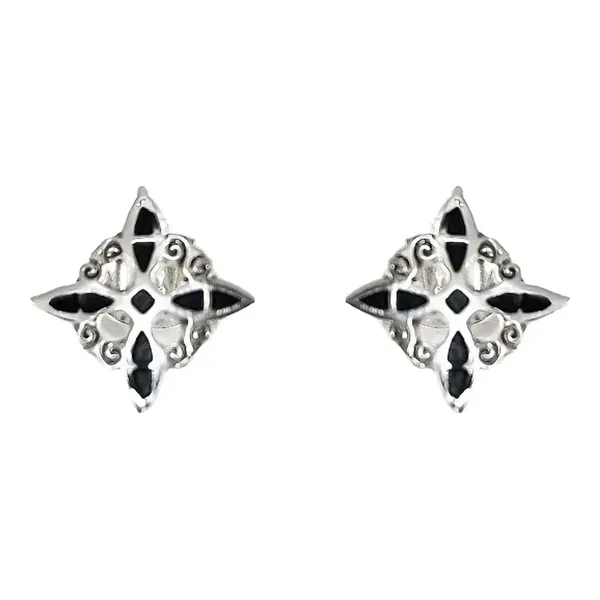 Aretes de plata .925 plateado nudo de bruja liso diseno unisex broquel — Joyaris