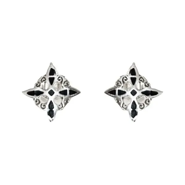 Aretes de plata .925 plateado nudo de bruja liso diseno unisex broquel — Joyaris