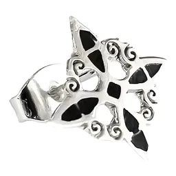 Aretes Broquel Plata 925 Nudo de Bruja Protección Artesanal Unisex - Imagen 3