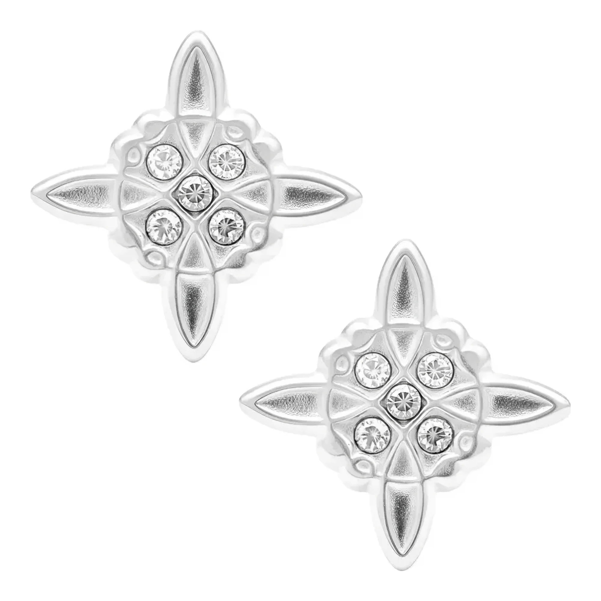 Broqueles nudo de bruja plata 925 con zirconia blanca redonda de 1 mm, aretes de protección con broche a rosca nacional
