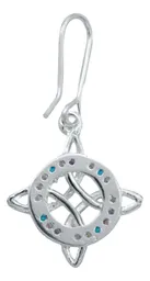 Aretes Broquel Plata 925 Nudo de la Bruja Zirconia Multicolor - Imagen 4