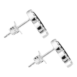 Aretes Broquel Plata .925 Trébol Cuatro Hojas con Zirconia - Imagen 3