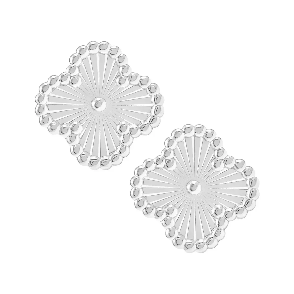 Aretes broquel de Plata .925 con Zirconia Transparente Redonda. Joyería de plata mexicana, diseño minimalista y broche bola.