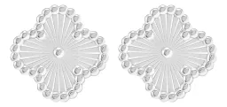 Aretes Broquel Plata 925 Zirconia Transparente Redonda - Imagen 2