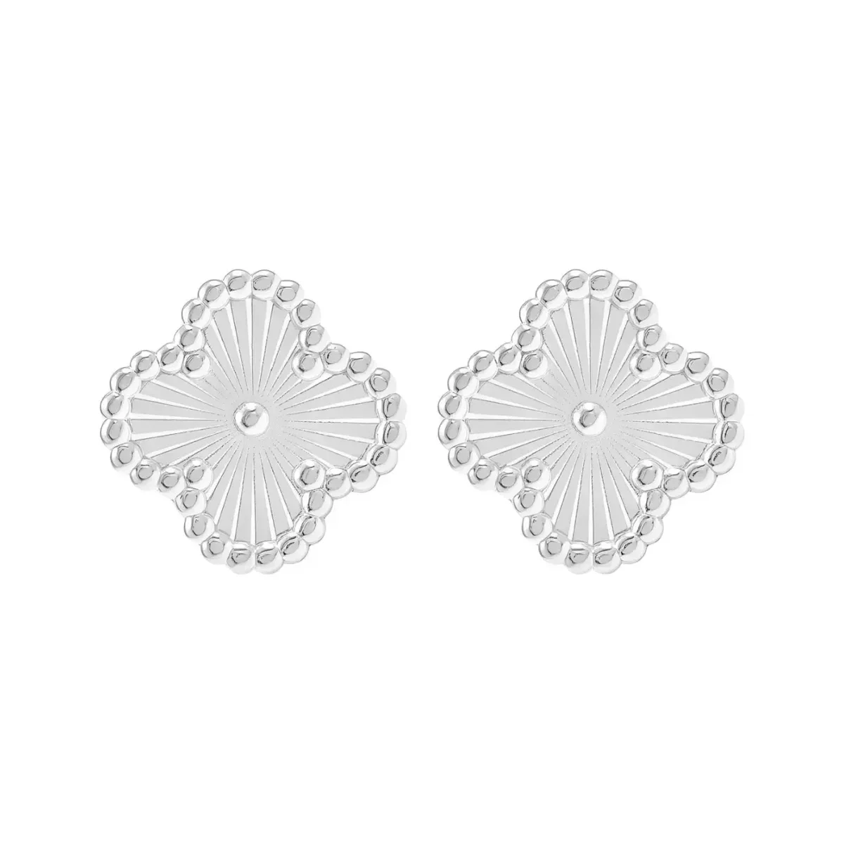 Aretes Broquel Plata 925 Zirconia Transparente Redonda - Imagen 2