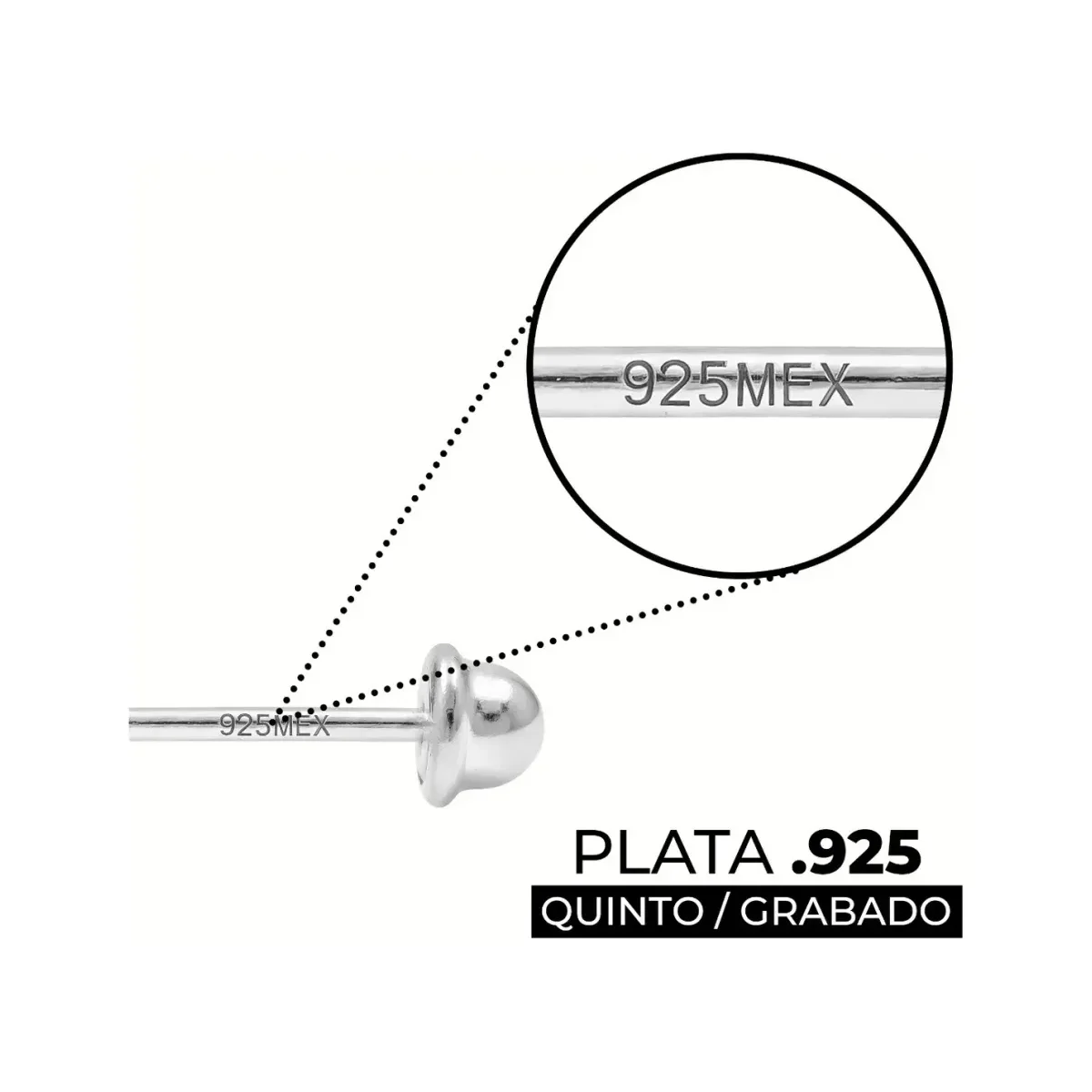 Aretes Broquel Plata 925 Zirconia Transparente Redonda - Imagen 4