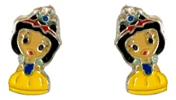 Aretes Broquel Plata 925 Zirconia Azul Diseño Princesa para Mujer - Imagen 2
