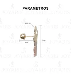Aretes Broquel Oro 10k San Judas Tadeo Florentino - Imagen 2