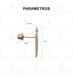 Aretes Broquel Oro 10k San Judas Tadeo Diseño Delineado - Imagen 2