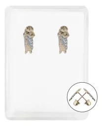 Aretes Broquel Oro 10k San Judas Tadeo Religioso - Imagen 1