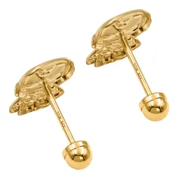 Aretes Broquel Superhéroes Oro 10k Rojo Amarillo - Imagen 4