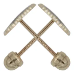 Aretes Broquel Oro 10k Trébol Esmaltado Negro - Imagen 3