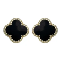 Aretes Broquel Trebol Flor Esmaltado Oro 10k - Imagen 3