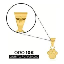 Dije de Oro 10k Huella Mascota Perro Gato 13x7 mm Pulido - Imagen 4
