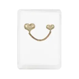 Aretes Colgante Cadena Corazón Sólido Oro 10k - Imagen 1