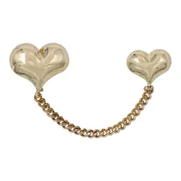 Aretes Colgante Cadena Corazón Sólido Oro 10k - Imagen 2