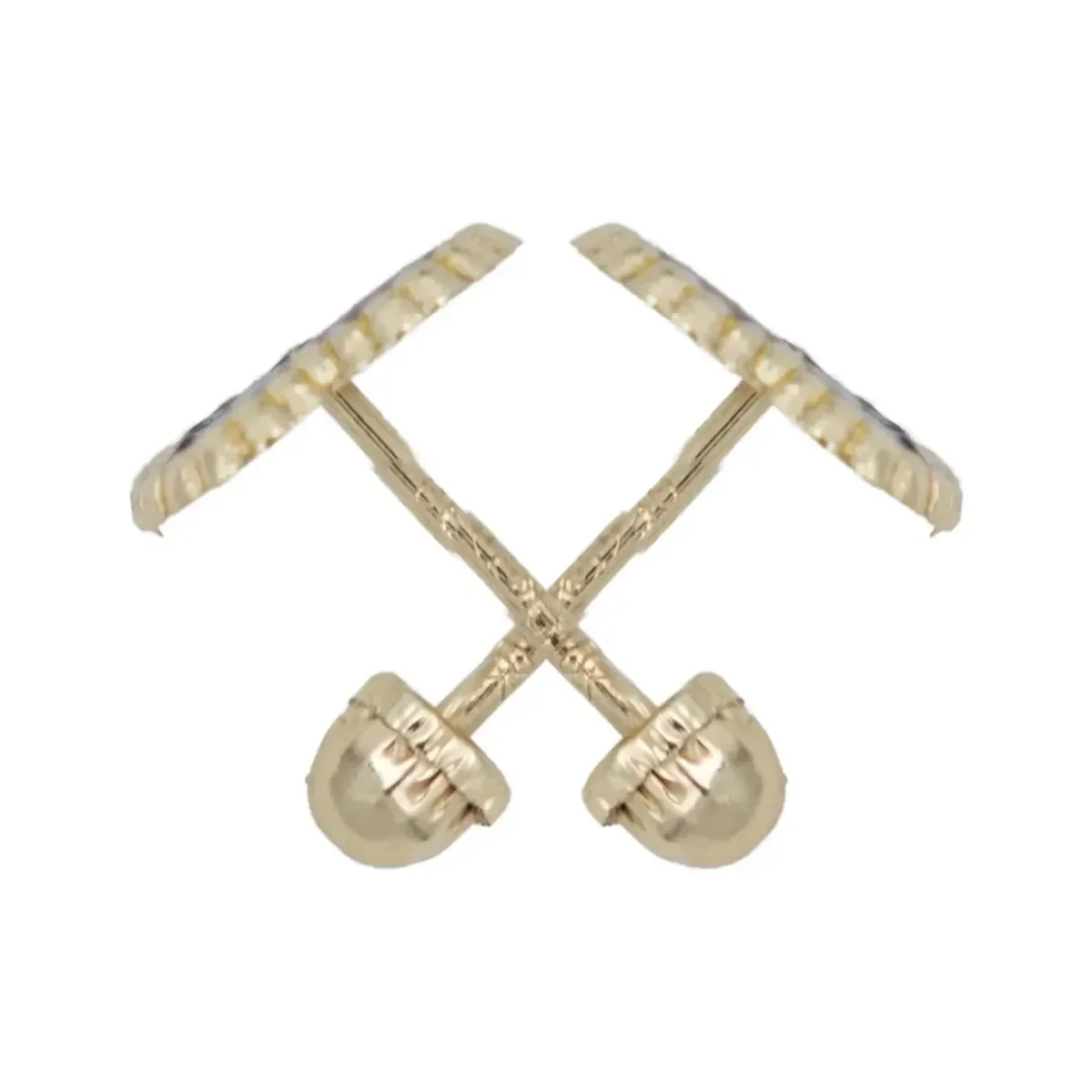 Aretes Colgante Oro 10k Trébol Esmaltado Negro - Imagen 2