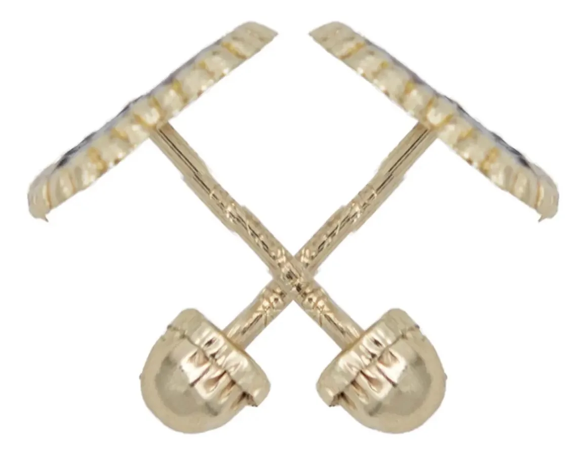 Aretes Colgante Oro 10k Trébol Esmaltado Negro - Imagen 1