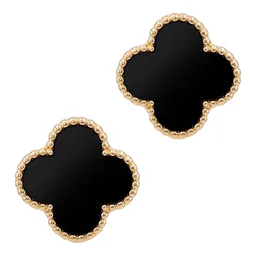 Aretes Colgante Oro 10k Trébol Esmaltado Negro - Imagen 4