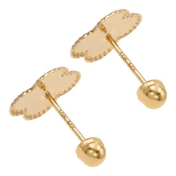 Aretes Colgante Oro 10k Trébol Esmaltado Negro - Imagen 5