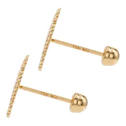 Aretes Colgante Oro 10k Trébol Esmaltado Negro - Imagen 6