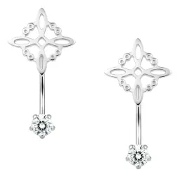 Aretes Colgantes Plata 925 Nudo de Bruja con Zirconia - Imagen 2