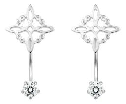 Aretes Colgantes Plata 925 Nudo de Bruja con Zirconia - Imagen 3