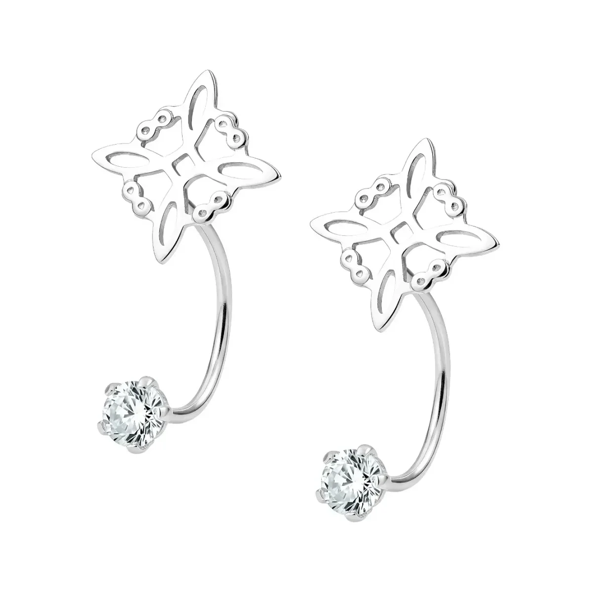 Aretes colgantes Plata 925 Nudo de Bruja con Zirconia - Joyaris joyería fina mexicana para mujer