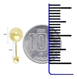 Aretes Dormilona Bola Oro 10k Pulido 5mm para Mujer - Imagen 3