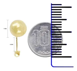 Aretes Dormilona Oro 10k Bola Pulida 6mm - Imagen 3