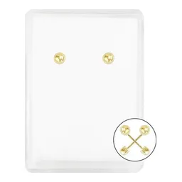 Aretes Dormilona Bola Oro 14k Diseño Liso Clásico Unisex - Imagen 1