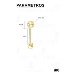 Aretes Dormilona Bola Oro 14k Diseño Liso Clásico Unisex - Imagen 2
