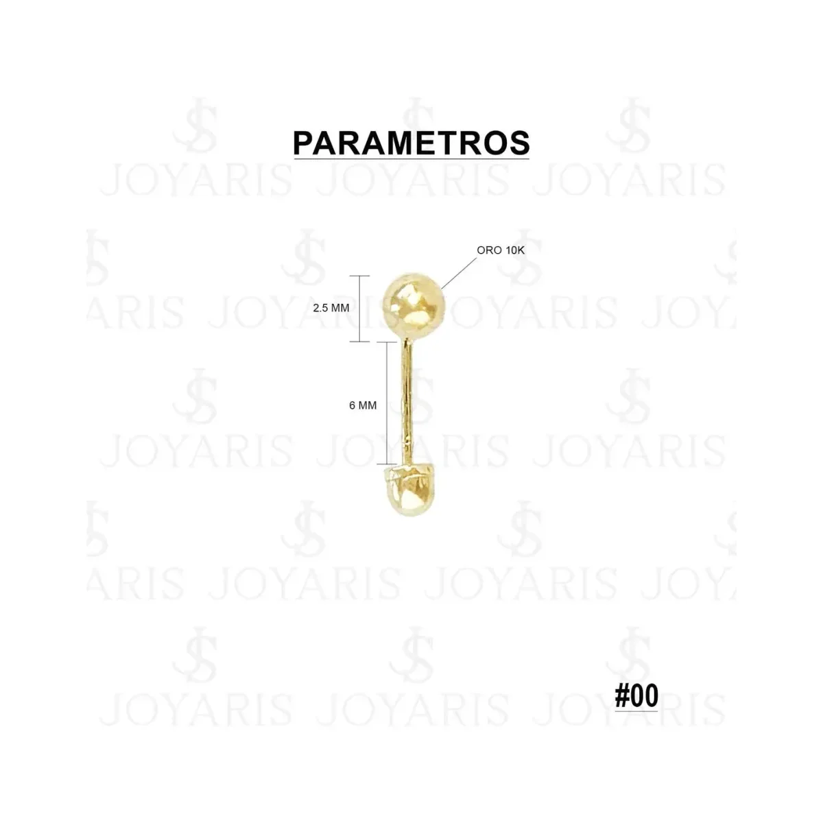 Aretes Dormilona Bola Oro 14k Diseño Liso Clásico Unisex - Imagen 2