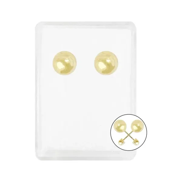 Aretes Dormilona Bola Oro 10k Pulido 5mm para Mujer - Imagen 1