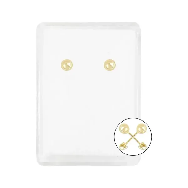 Aretes Dormilona Bola Sólida Oro 10k Unisex - Imagen 1