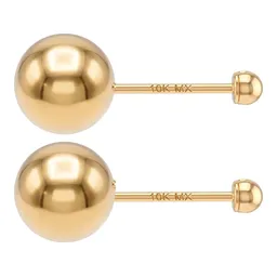 Aretes Dormilona Oro 10k Bola Diseño Liso Pulido - Imagen 4