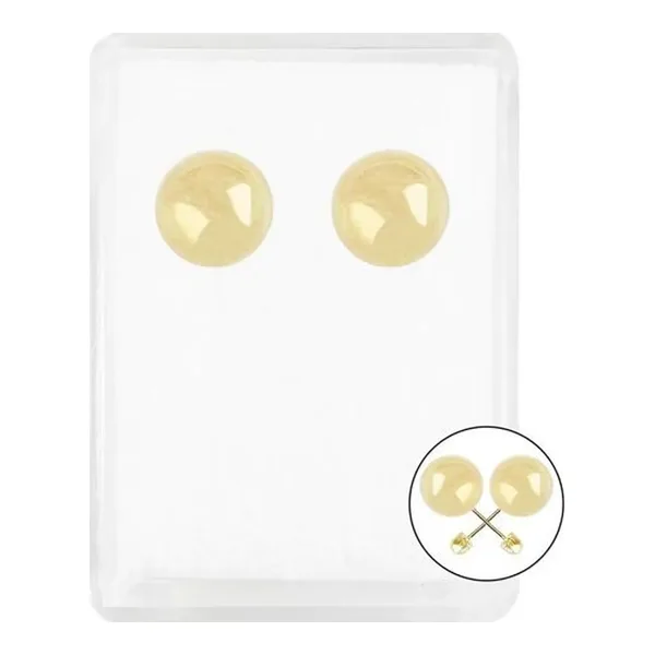 Aretes Dormilona Oro 10k Bola Pulida Clásica para Mujer - Imagen 1