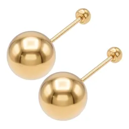 Aretes Dormilona Oro 10k Bola Pulida Clásica para Mujer - Imagen 2