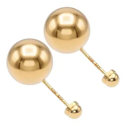 Aretes Dormilona Oro 10k Bola Pulida Clásica para Mujer - Imagen 3