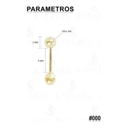 Aretes Dormilona Oro 14k Bola 2mm Minimalista Unisex - Imagen 2