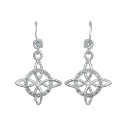 Aretes Gancho Plata 925 Nudo de la Bruja Celta con Zirconia - Imagen 2