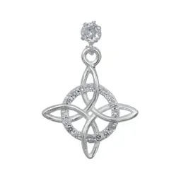 Aretes Gancho Plata 925 Nudo de la Bruja Celta con Zirconia - Imagen 3