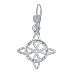 Aretes Gancho Plata 925 Nudo de la Bruja Celta con Zirconia - Imagen 4